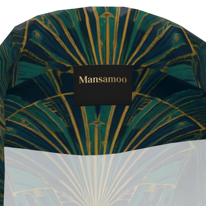 Mansamoo Emerald Deco Fan Luxury Pima Cotton Pyjama Top