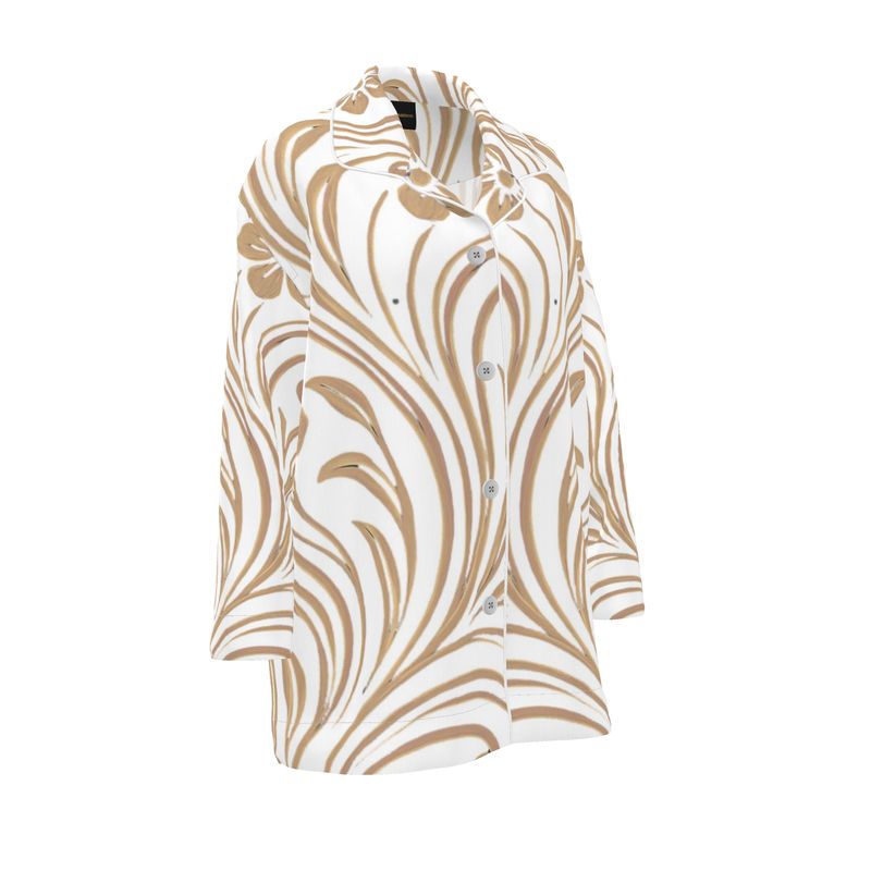 Mansamoo Champagne Flora Luxury Pima Cotton Pyjama top
