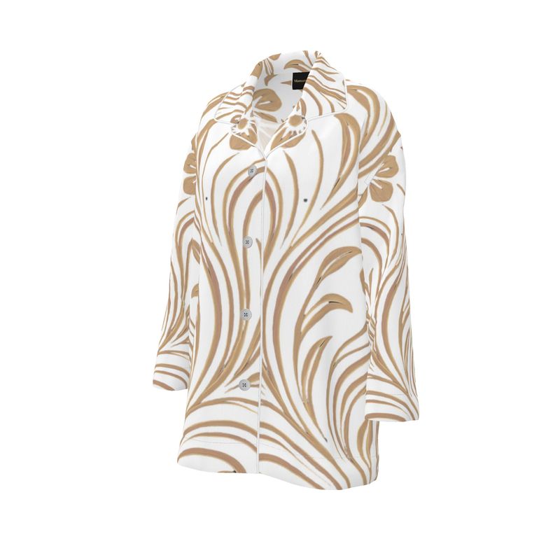 Mansamoo Champagne Flora Luxury Pima Cotton Pyjama top