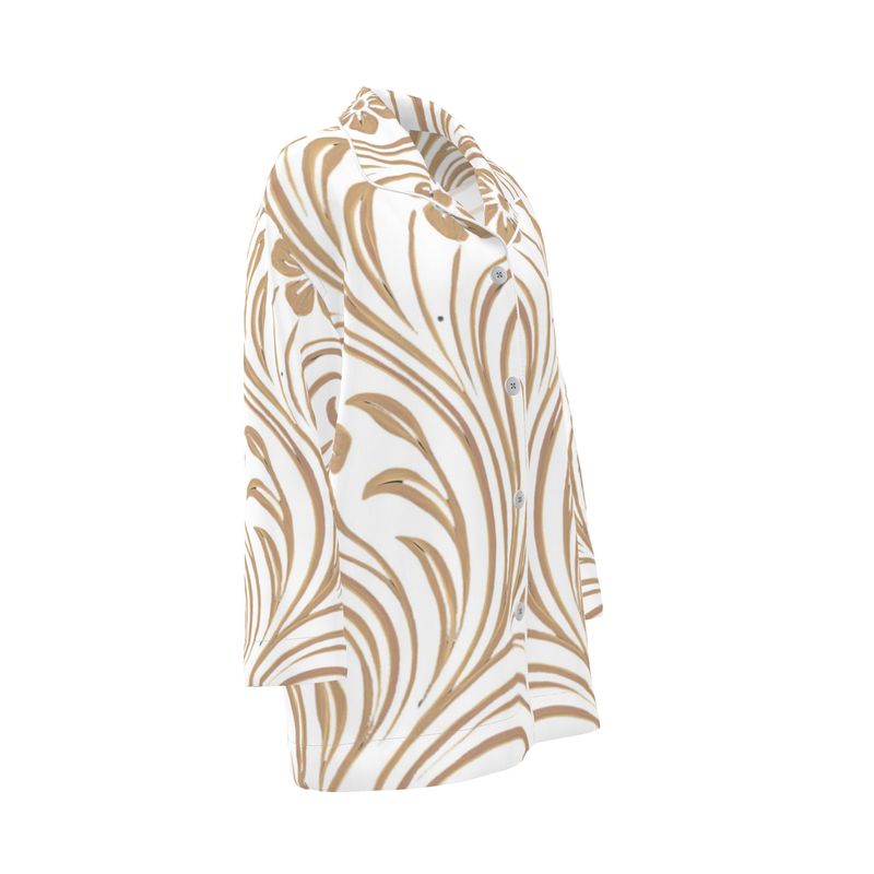 Mansamoo Champagne Flora Luxury Pima Cotton Pyjama top