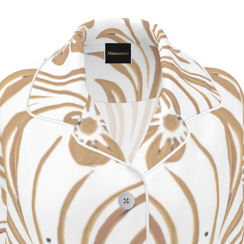 Mansamoo Champagne Flora Luxury Pima Cotton Pyjama top