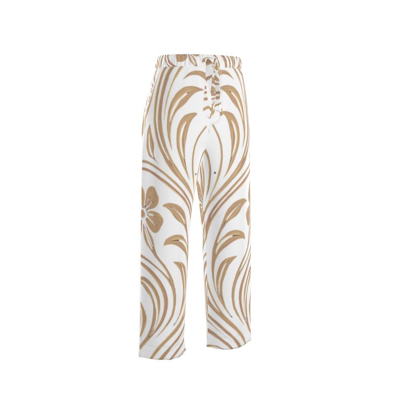 Mansamoo Champagne Flora Luxury Pima Cotton Pyjama Trousers