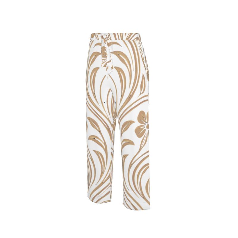 Mansamoo Champagne Flora Luxury Pima Cotton Pyjama Trousers