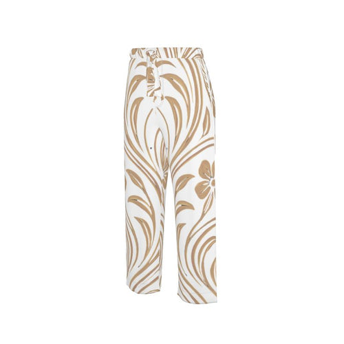 Mansamoo Champagne Flora Luxury Pima Cotton Pyjama Trousers