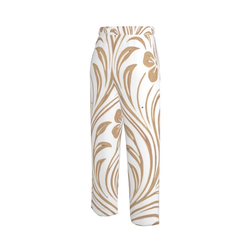 Mansamoo Champagne Flora Luxury Pima Cotton Pyjama Trousers