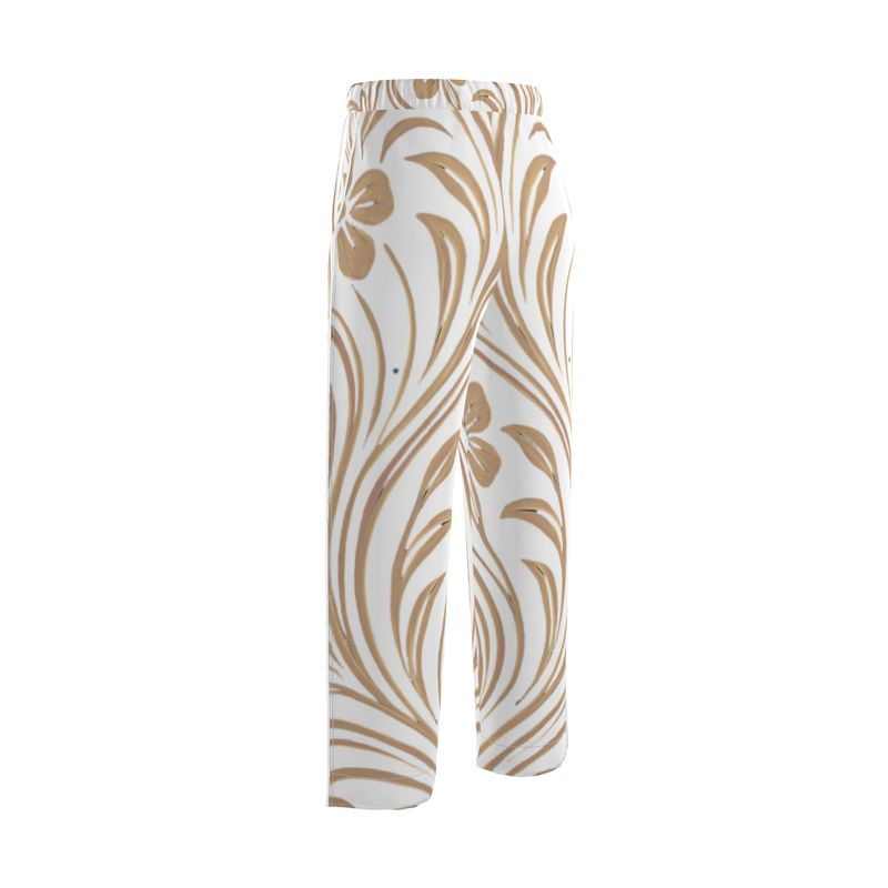 Mansamoo Champagne Flora Luxury Pima Cotton Pyjama Trousers
