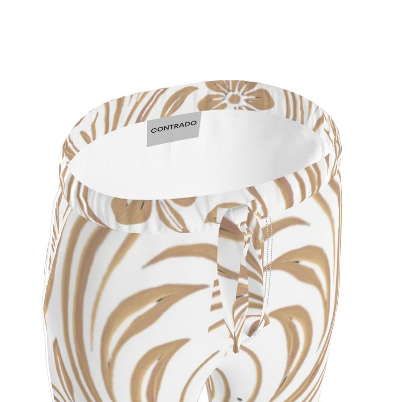 Mansamoo Champagne Flora Luxury Pima Cotton Pyjama Trousers
