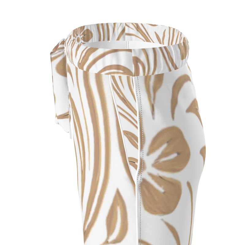 Mansamoo Champagne Flora Luxury Pima Cotton Pyjama Trousers