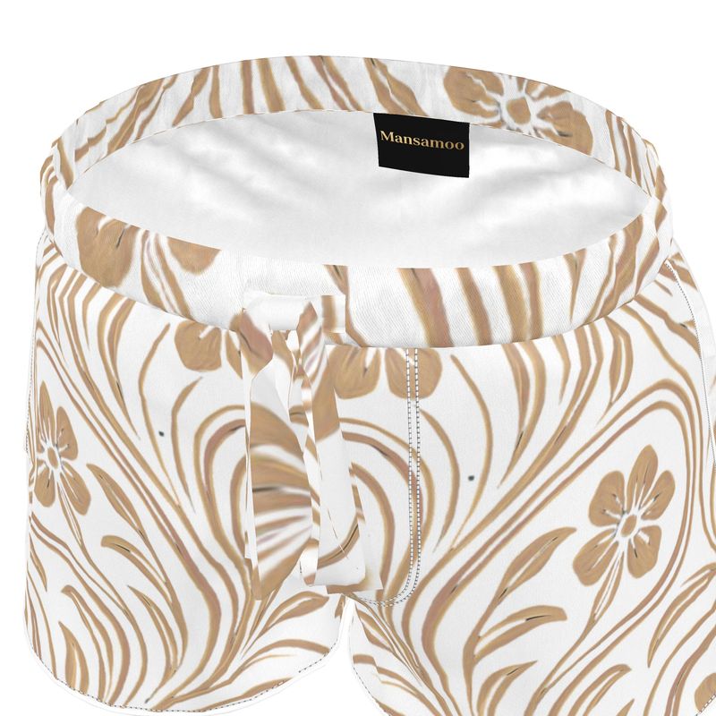 Mansamoo Champagne Flora Luxury Pima Cotton Pyjama Shorts
