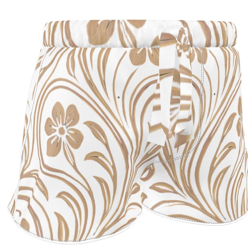 Mansamoo Champagne Flora Luxury Pima Cotton Pyjama Shorts