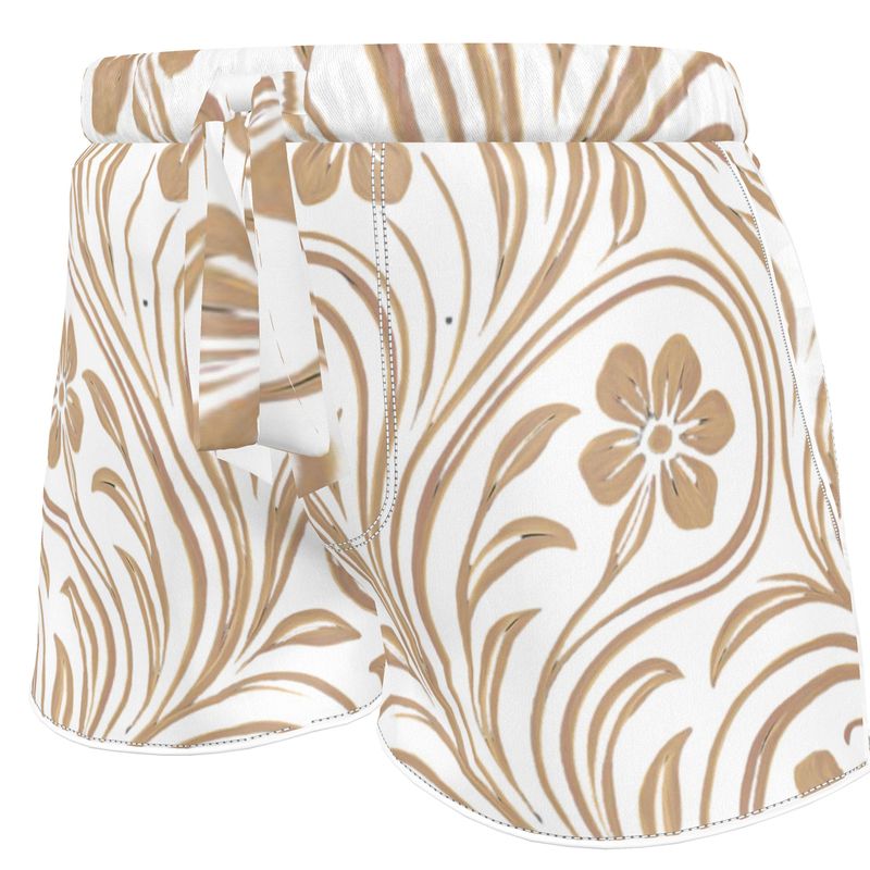 Mansamoo Champagne Flora Luxury Pima Cotton Pyjama Shorts