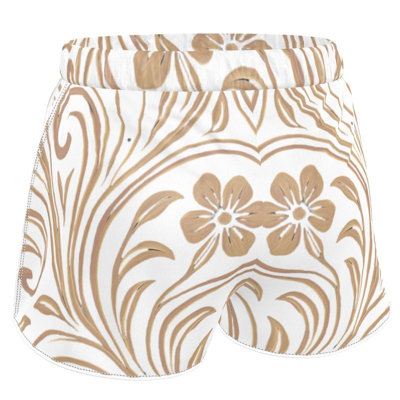 Mansamoo Champagne Flora Luxury Pima Cotton Pyjama Shorts